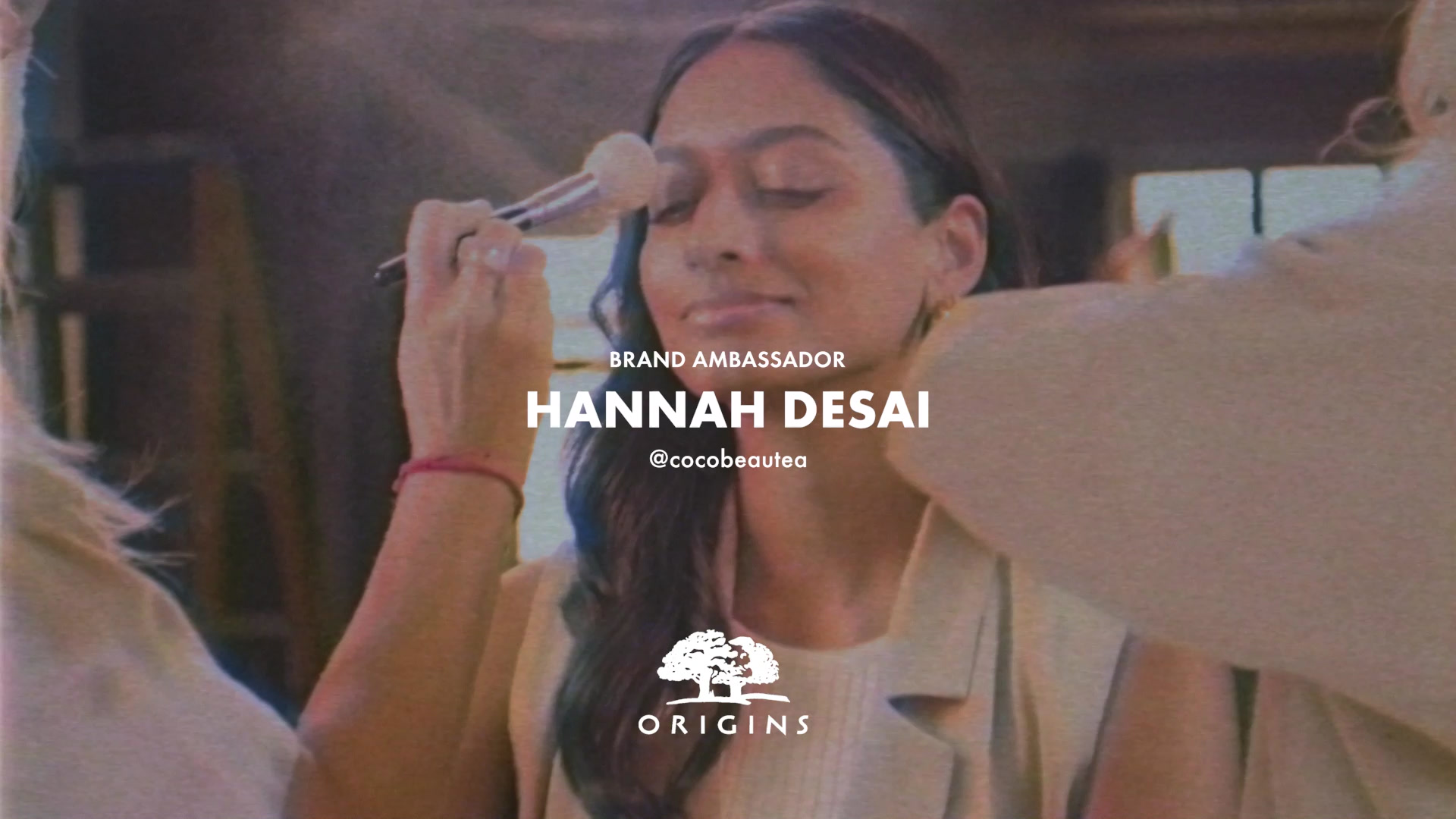 Origins GinZing campaign — Film frame — brand ambassador card, Hannah Desai (@cocobeautea)
