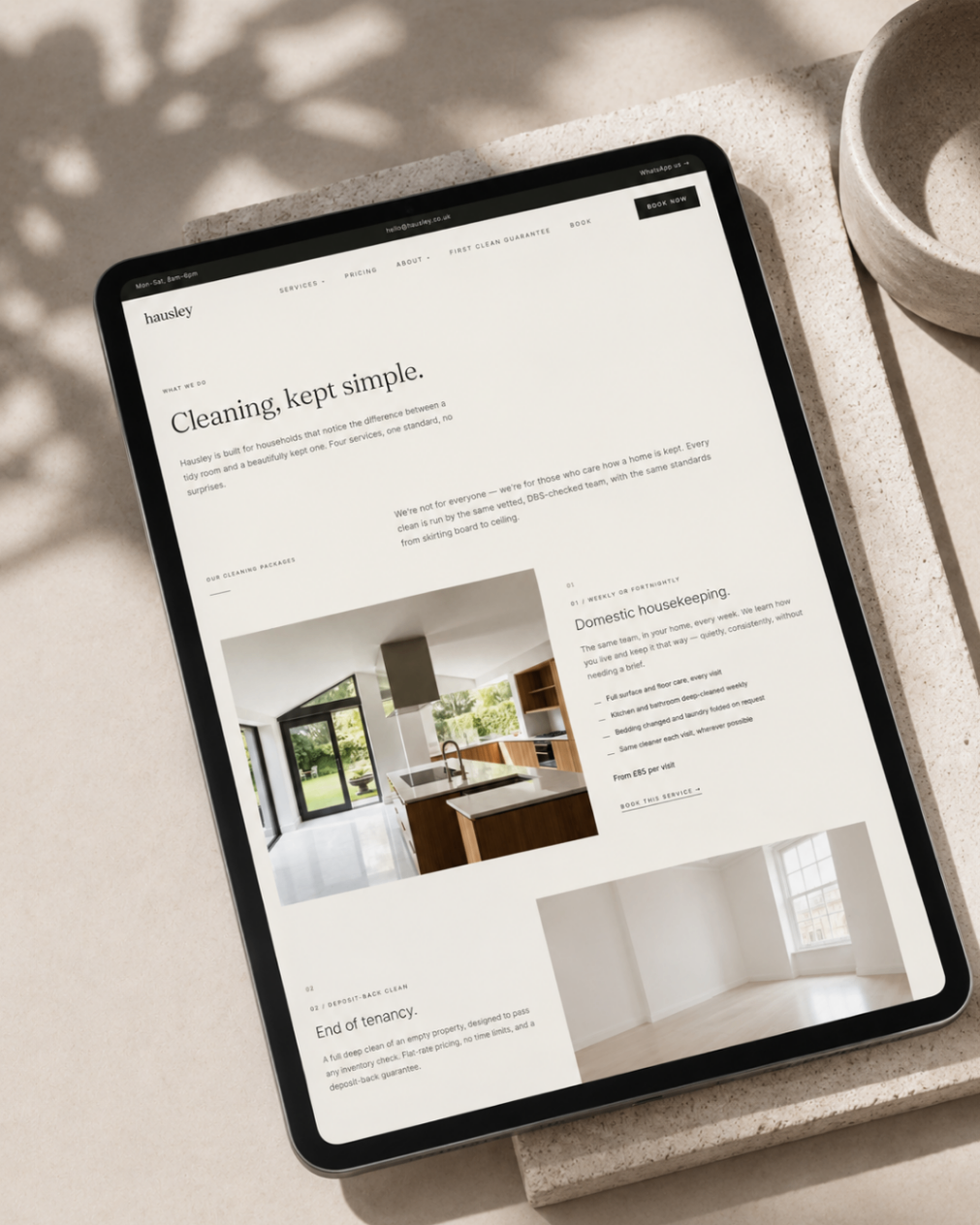 Hausley Group — services tablet