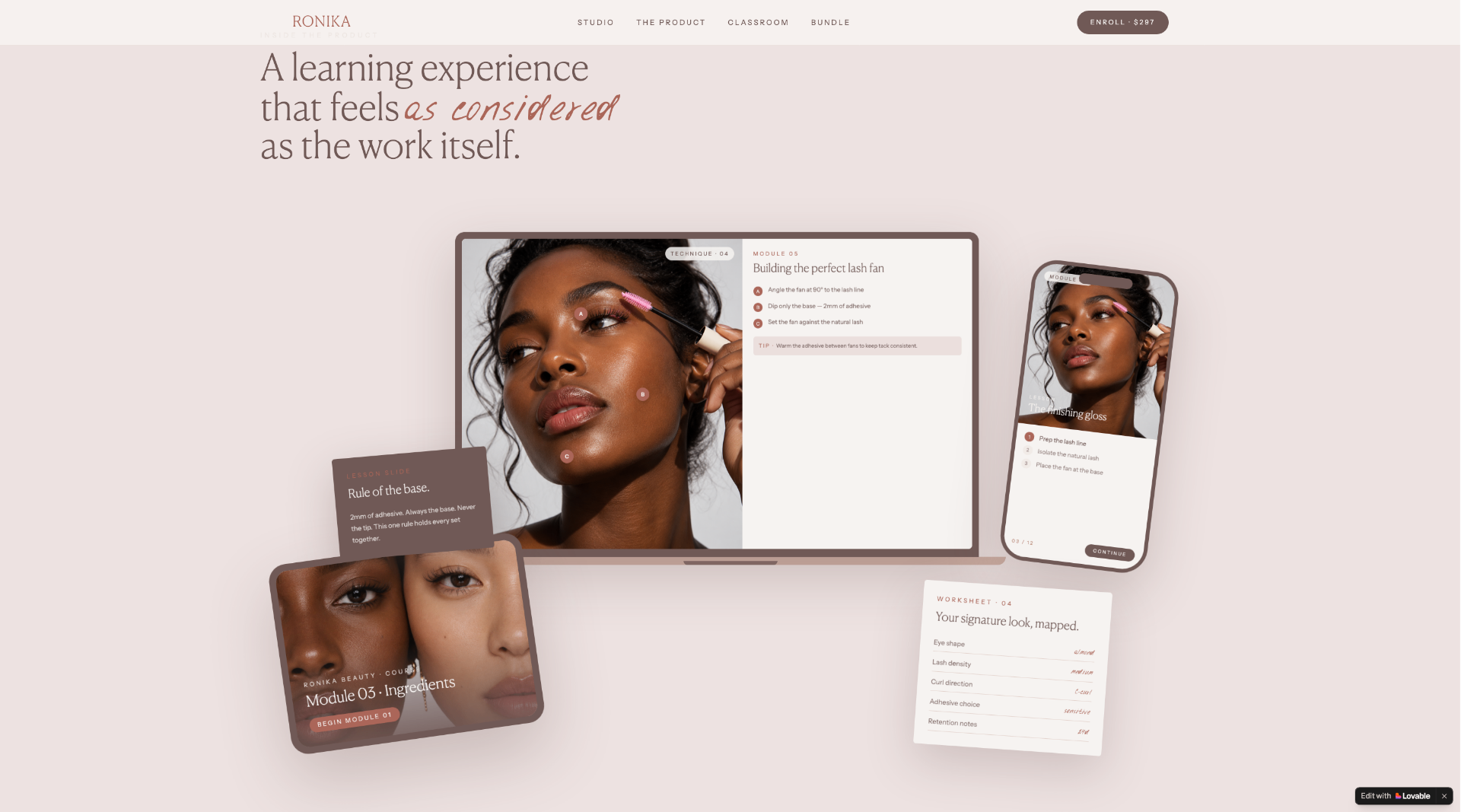 The Ronika Beauty Method — digital learning experience
