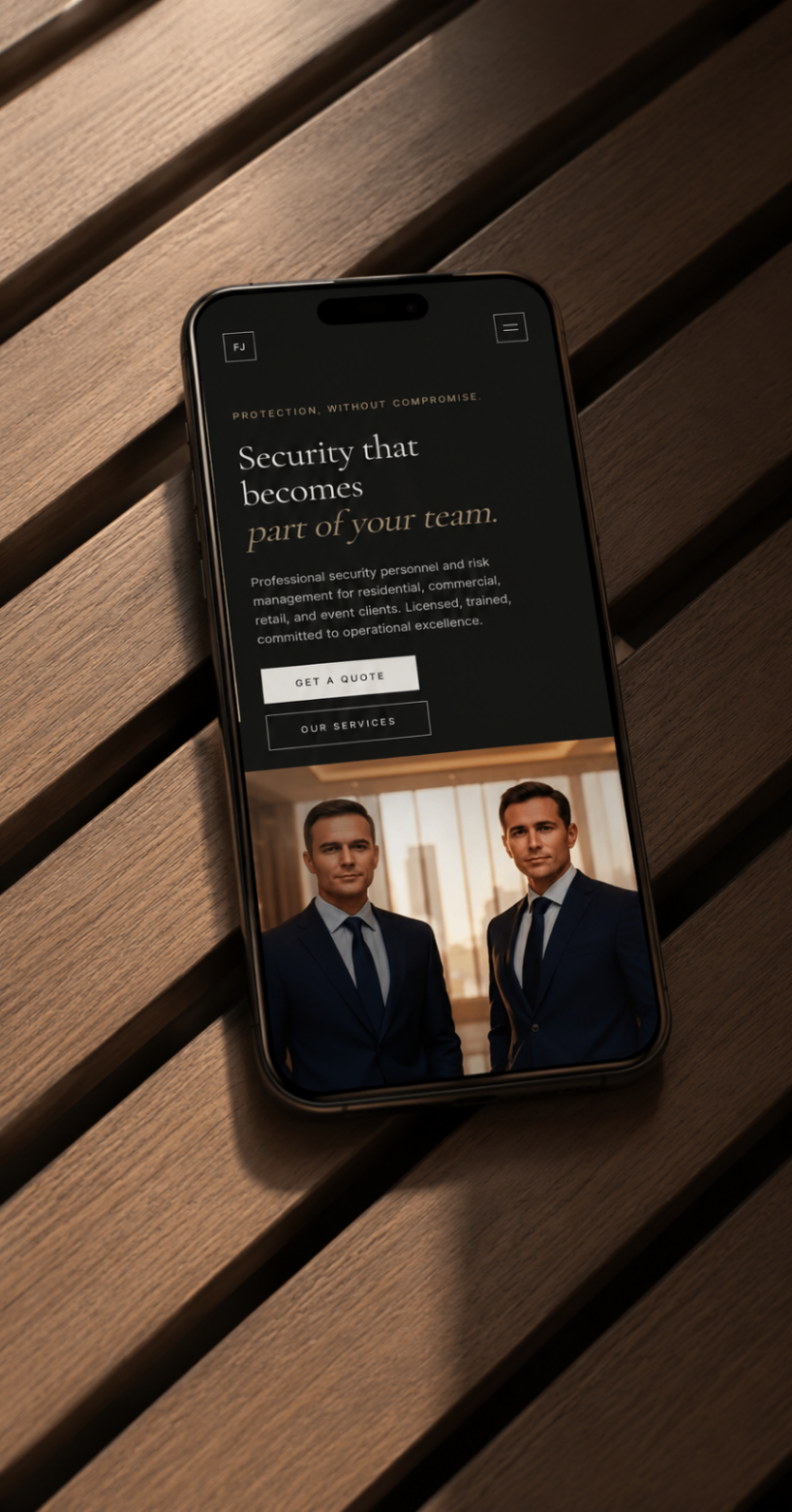 Refined Guard — homepage mobile
