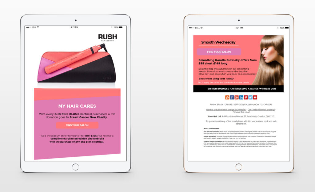 Rush Hair & Beauty — project imagery