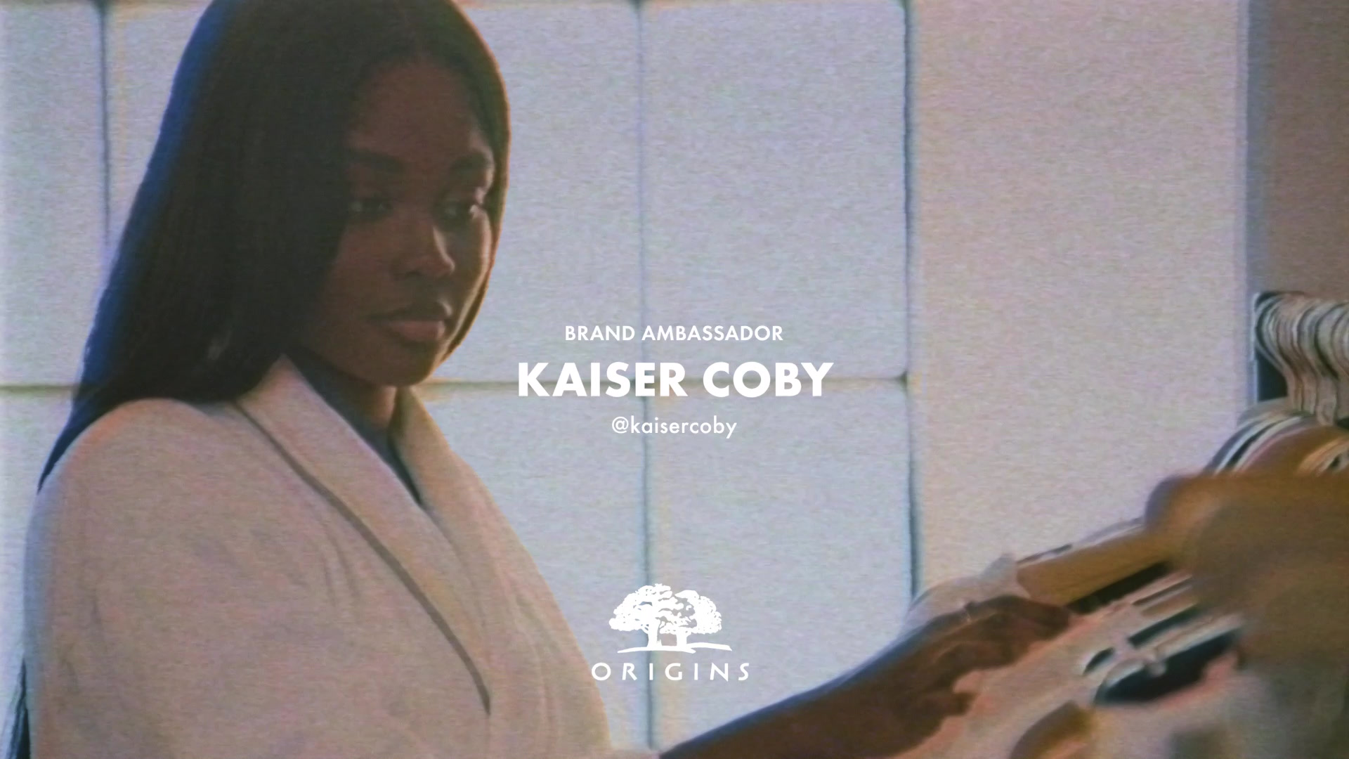 Origins GinZing campaign — Film frame — brand ambassador card, Kaiser Coby (@kaisercoby)