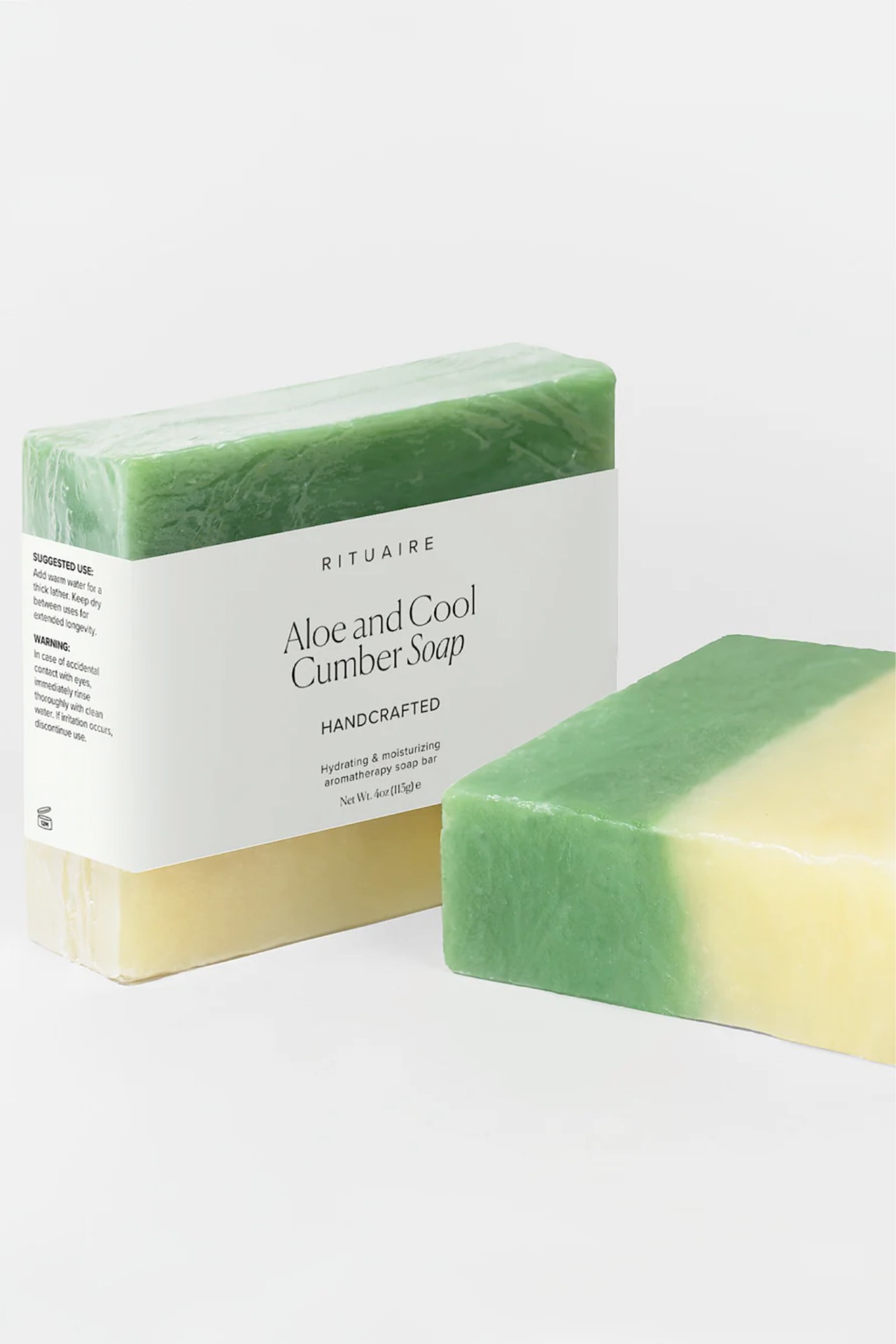 Rituaire Aloe & Cool Cumber — wrapped and unwrapped bars