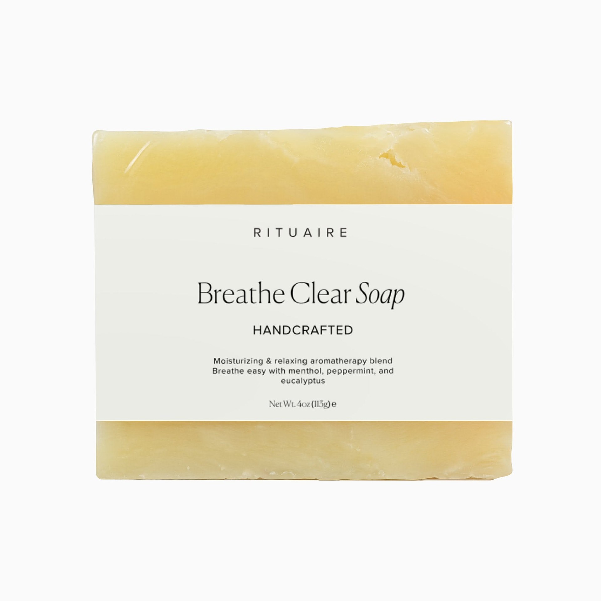 Rituaire Breathe Clear soap label